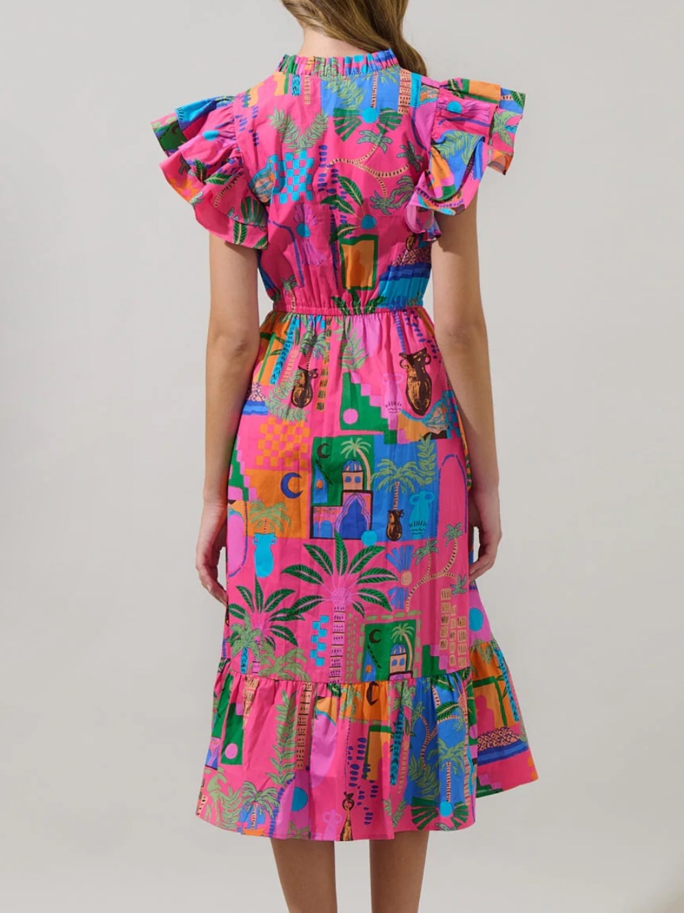 Sugarlips Lanus City Dillan Midi Ruffle Dress - Picture 4 of 5